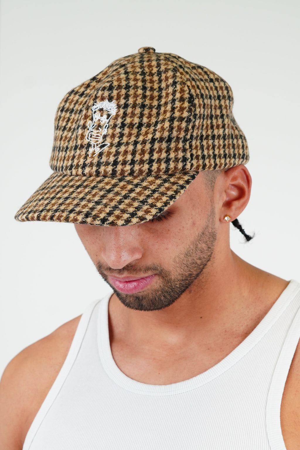 Checkered cap brun
