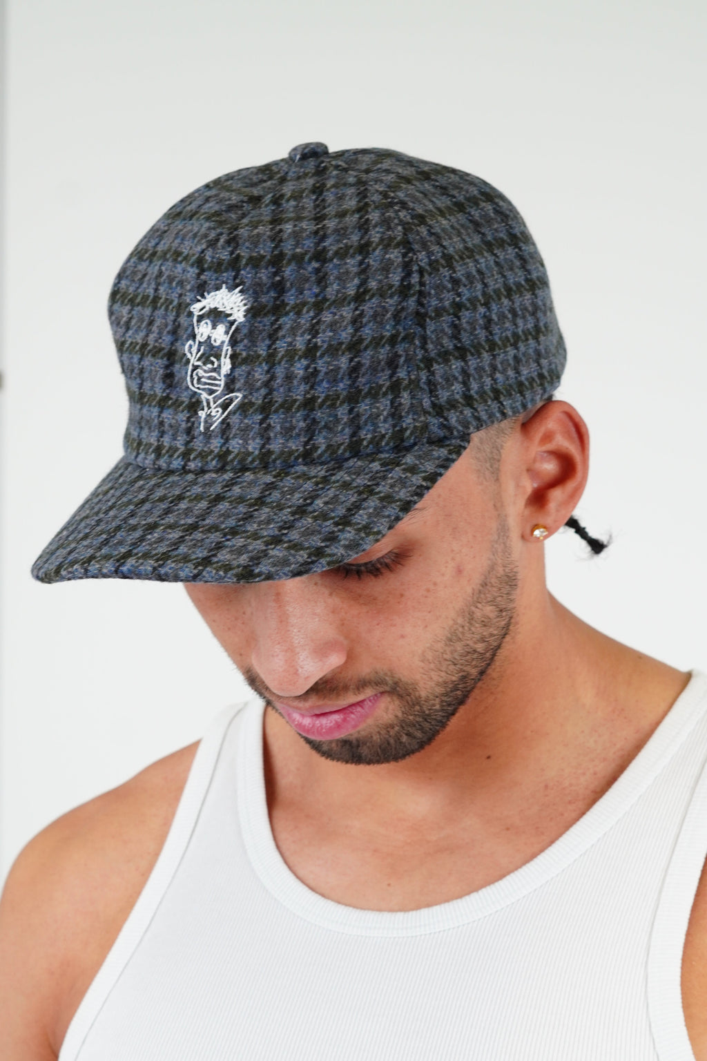 Checkered Cap Black