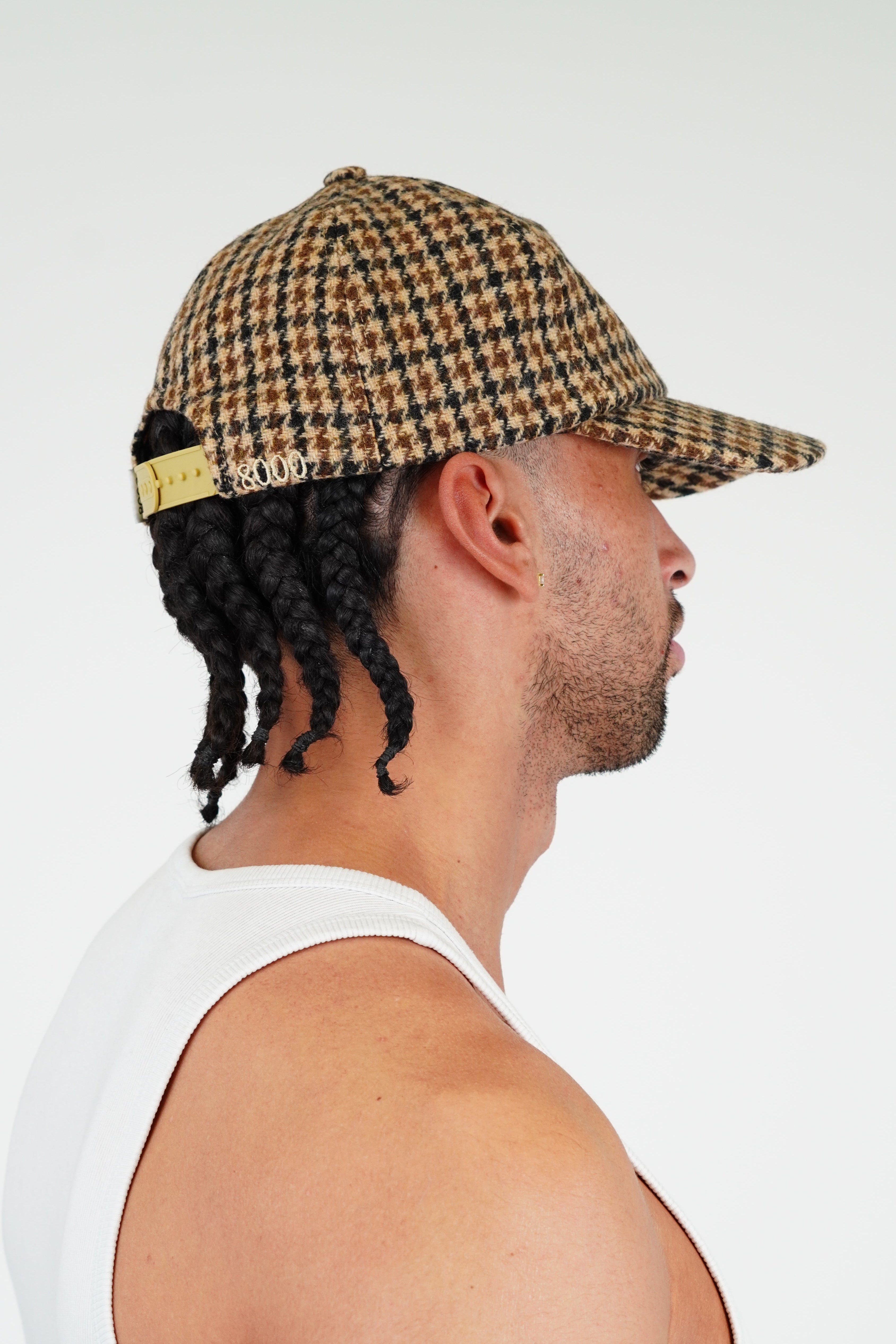 Checkered cap brun
